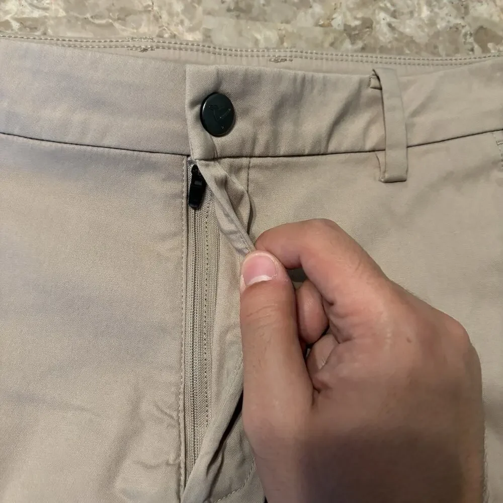 Birddogs Pants Mens 32x30 (Fits 32x28) Tan Lined Stretch Performance Chino Golf - Picture 3 of 14